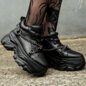 Bleeding Heart Skull Chain Trainers (Black) | Alternative Footwear