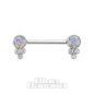 Blue Banana Poliertes Titan Kubische Zirkonia-Steine Nippelstange Ohne Gewinde (Opal/Klar)| Body Piercing Jewellery