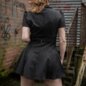 Abito a righe gessate Banned X Blue Banana (nero) | Mini abito gotico