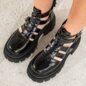Bleeding Heart Patent Strap Sandals (Black) | Alternative Footwear