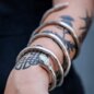 Armband mit Schlangenmotiv aus blauer Banane (Silber) | Alternative Accessoires
