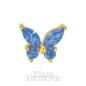 Blue Banana 14 Karat Gold Edelstein-Schmetterling Fadenloses Oberteil (Aqua)| Body Piercing Jewellery
