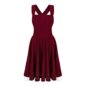 Hell Bunny Patti Pinafore Dress (Burgundy) | Blue Banana