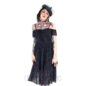 Jawbreaker Tarot Cold-Shoulder Midi Dress (Black) | Blue Banana