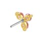 Blue Banana 14K Gold Cubic Zirconia Triangle Threadless Top (Pink)| Body Piercing Jewellery