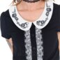 Jawbreaker Embroidered Collar Mini Dress (Black/White) | Alternative Fashion, Goth Clothing