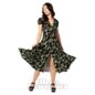 Hell Bunny Gaia Midi Dress (Black/Green) | Alternative Fashion, Goth Clothing