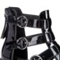 Bleeding Heart Patent Strap Sandals (Black) | Alternative Footwear