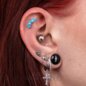 Blue Banana Opale Marquise Curvo In Titanio Lucidato Da 1,2X10 Mm Labret Senza Filettatura (Blu) | Body Piercing Jewellery