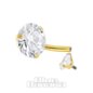 Blue Banana Surgical Steel Cubic Zirconia Round Navel Bar (Gold)| Body Piercing Jewellery