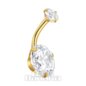 Blue Banana Surgical Steel Cubic Zirconia Round Navel Bar (Gold)| Body Piercing Jewellery