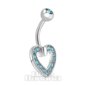 Blue Banana Surgical Steel 1.6mm Heart Navel Bar (Aqua)