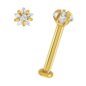 Plasma Gold 1.2 x 8mm Crystal Labret 3 Pack | Lip & Ear Jewellery