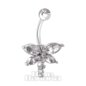 Blue Banana Surgical Steel 1.6mm Dragonfly Navel Bar (Crystal)