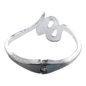 Armband aus Stahl mit Schlangenverschluss und blauer Bananenform (Silber) | Alternative Accessoires