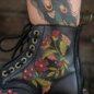 Dr Martens Floral Wanama Sinclair Boot (Black) | Alternative Boots