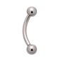 Blue Banana Polished Titanium Curved Barbell (Silver) | Body Piercing Jewellery