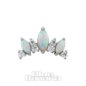 Blue Banana Tri Tear-Oberteil aus poliertem Titan mit synthetischem Opal und Zirkonia ohne Gewinde (Silber)| Körperpiercing-Schmuck