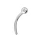 Blue Banana Polished Titanium Threadless Curved Bar 3mm Ball (Silver) | Threadless Piercing jewelry