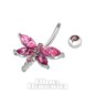 Piercing All'Ombelico In Acciaio Chirurgico Blue Banana  1.6mm Dragonfly (Light Rose)