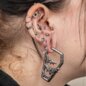 Blue Banana Surgical Steel Coffin & Bats Clicker (Silver) | Body Piercing Jewellery
