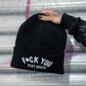 F*CK You Beanie Hat, Black Gothic Headwear | Blue Banana UK