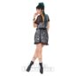 Jawbreaker Ruched Lace Mini Skirt (Black/White) | Alternative Fashion, Goth Clothing