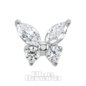 Blue Banana 14 Karat Weißgold Zirkonia Schmetterling Fadenloses Oberteil (Weißgold) | Blue Banana Piercing