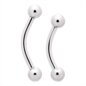 Blue Banana Polished Titanium Internally Threaded Curved Barbell 3mm Ball (Silver) | Piercing Jewellery