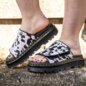 Dr Martens Zebzag Dalmatian Slider (Black/Cream) | Dr Martens Sandals