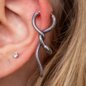 Piercing de oreja colgante con forma de serpiente de acero quirúrgico Blue Banana (plateado) | Joyería para piercings