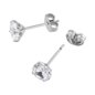 Blue Banana Polished Titanium Round Crystal Stud Earrings (Clear Crystal) | Blue Banana