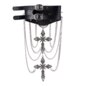 Halsband mit blauen Bananenspitzen und Kreuzen (Schwarz) | Alternative Accessoires