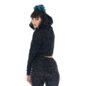 Jawbreaker Cat Crop Hoodie (Black) | Alternative Fashion, Goth Clothing