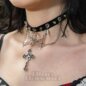Blue Banana Skull & Crosses Choker (Black/Silver) | Gothic Jewellery