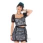 Jawbreaker Puff Sleeve Lace Crop Top (Black/White) | Alternative Fashion, Goth Clothing
