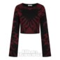 Banned Toxic Love Cropped Jumper (Black/Burgundy) | Alternative Clothing, Alternative Jumpers