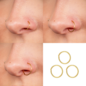 Blue Banana Pvd Gold 3 Pack Assorted Seamless Nose Ring (Gold)| Body Piercing jewelry