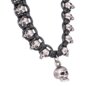 Collar con cordón y calavera de plátano azul (negro) | Accesorios alternativos