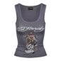 Ed Hardy NYC Diamante Crop Vest (Charcoal) | Alternative Tops