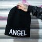 Angel Beanie Hat, Black Gothic Headwear | Blue Banana UK