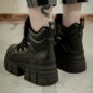 Buffalo Gospher Mid Boot (Black) | Alternative Platform Boots