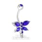 Piercing All'Ombelico In Acciaio Chirurgico Blue Banana  1.6mm Dragonfly (Blue Zircone)