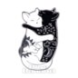 Blue Banana Cuddling Cats Pin Badge (Black/White) | Blue Banana