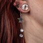 Blue Banana Moon & Star Earrings (Black) | Gothic Earrings
