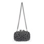 Blue Banana Black Crystal Encrusted Skulls Handbag | Gothic Skull Bag