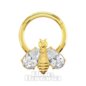 Blue Banana Plasma Gold 1,2mm Biene Septum Clicker Zirkonia | Piercing Ring