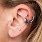 Ohrklicker „Schlange auf Hufeisen“ aus Chirurgenstahl von Blue Banana (Silber) | Piercingschmuck