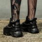 Bleeding Heart Skull Chain Trainers (Black) | Alternative Footwear
