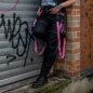 Banned Strappy Paxt Trousers (Black/Pink) | Blue Banana